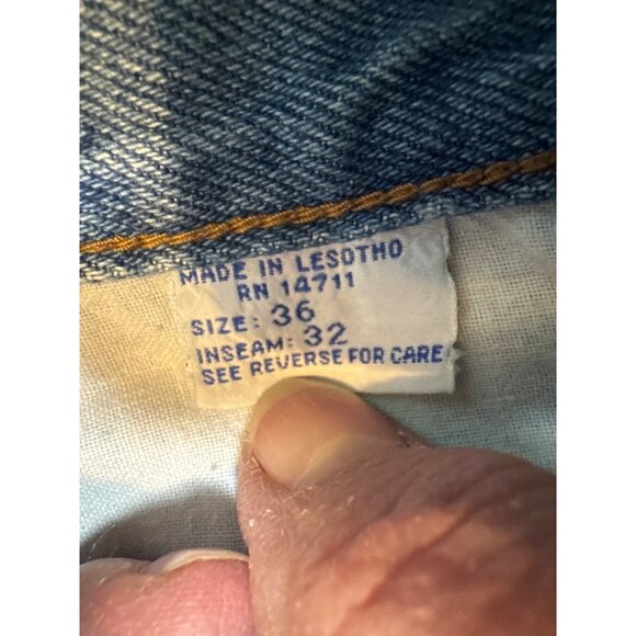 Vintage Diamond Double U Lesotho Made Blue Denim Jeans Size 36 Western - Picture 2 of 9